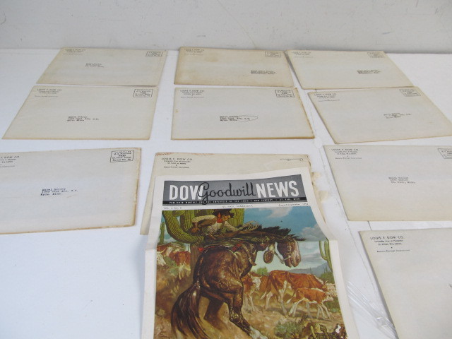 lot 143 image: Lot of 10 Vintage 1950s LOUIS F. DOW Company Employee Newsletters - Dow Goodwill News