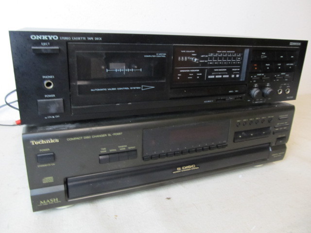 lot 180 image: Onkyo Cassette Deck & Technics CD Changer