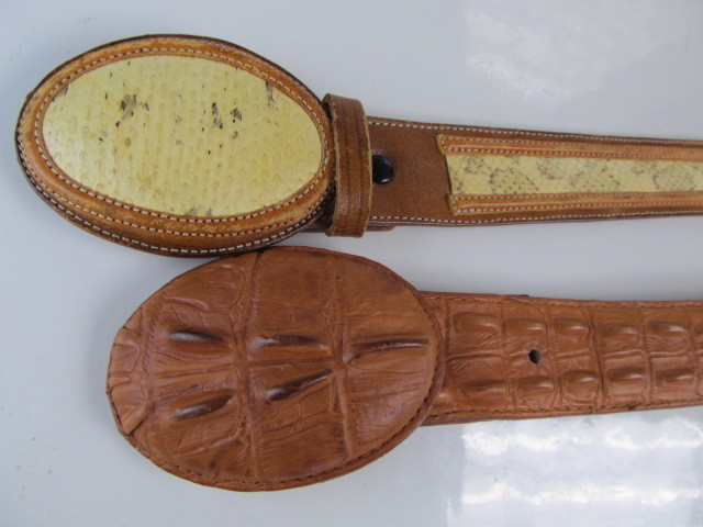 lot 177 image: 2 Genuine Snakeskin Mens Belts