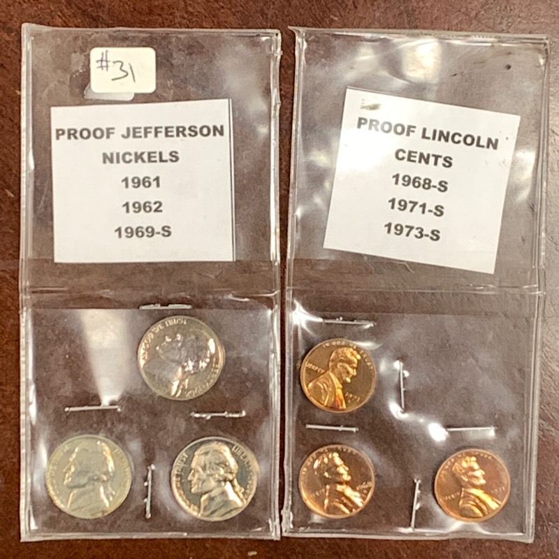 (3) Proof Nickels & (3) Proof Cents