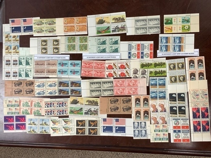 (3) Sets Of 15-Different Stamp Blocks