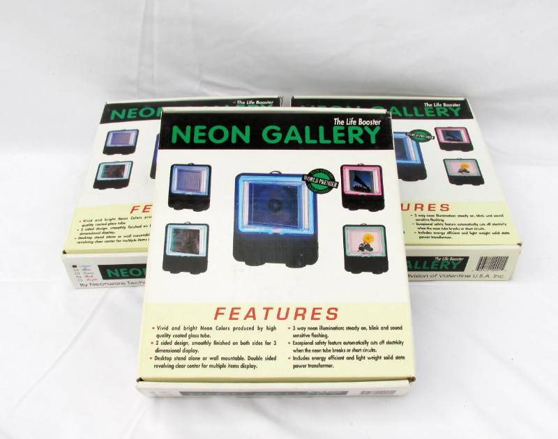 lot 53 image: Lot of 3 Neon Gallery Lighted Frames
