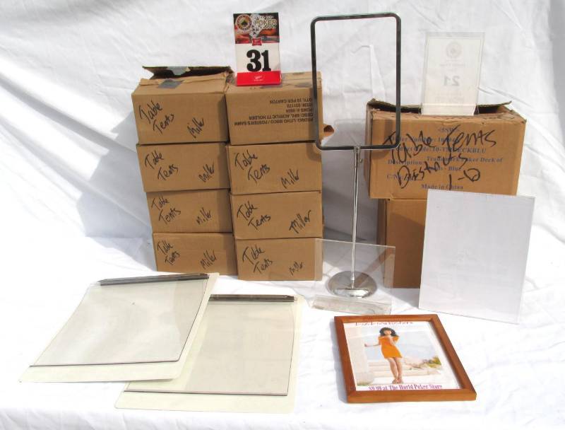 lot 65 image: Large Lot of Table Tents and Signage Holders