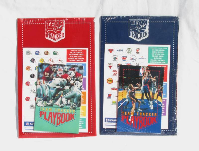 lot 48 image: Lot of Two New Vintage 1990s NBA and NFL Be The Pro Magnetic Team Trackers
