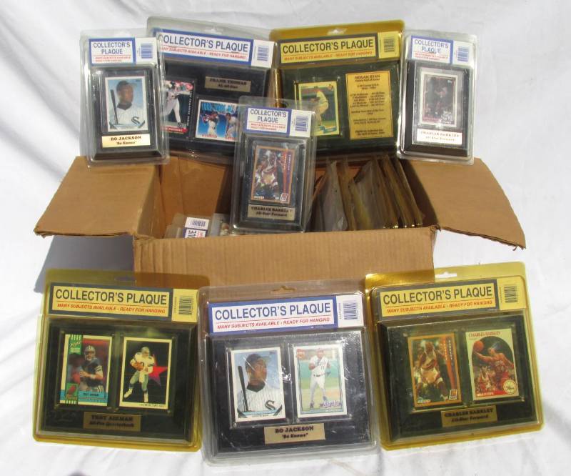 lot 87 image: Lot of Vintage Early 1990s MLB NBA and NFL Player Plaques