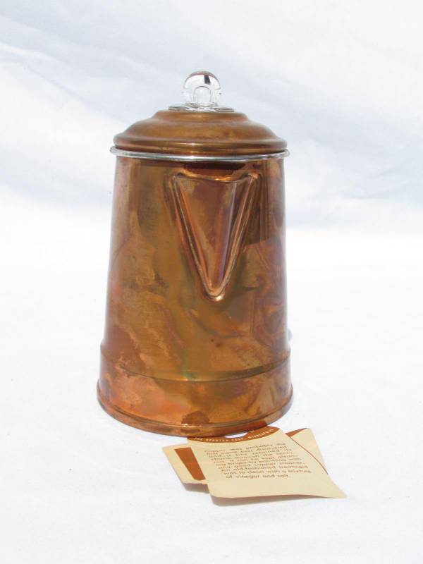 lot 93 image: New Vintage Spartan Corporation Copper Coffee Pot