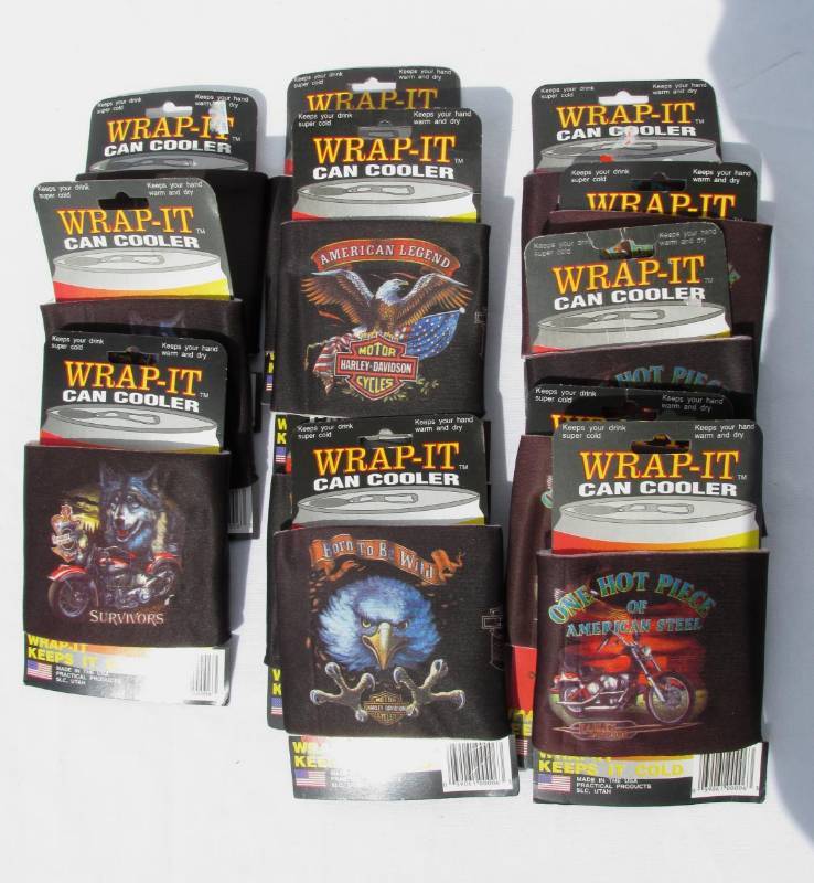 lot 95 image: Lot of 12 New Harley Davidson Can Coolers