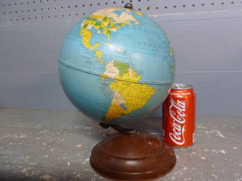 lot 24 image: Vintage Metal Globe