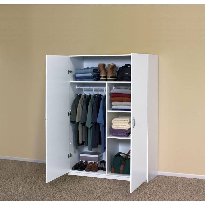 lot 191 image: ClosetMaid 48 in. Multi-Purpose Wardrobe Cabinet in White, 12336 - Missing Back Board