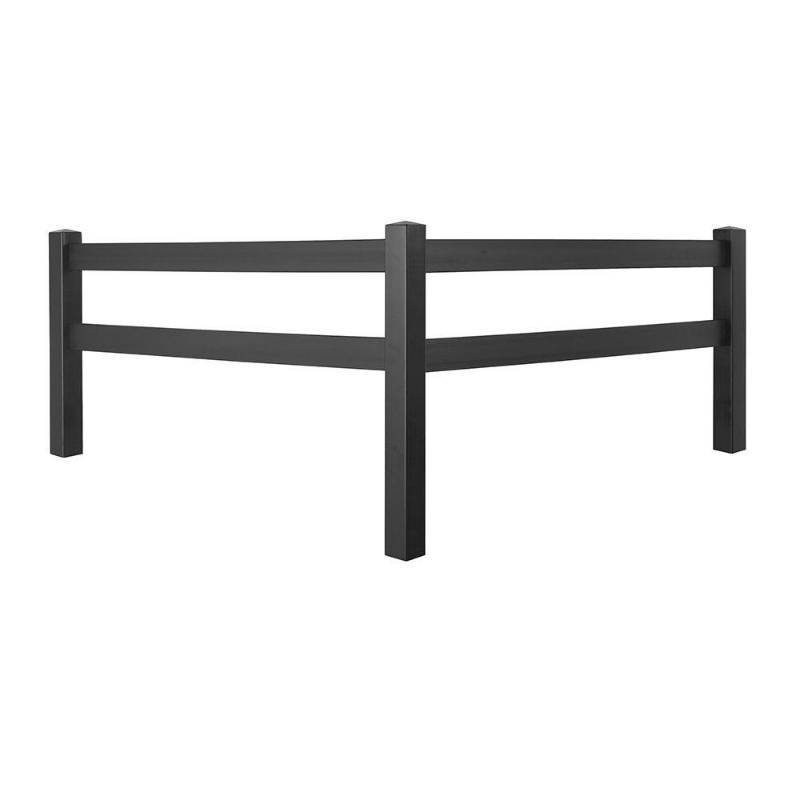 lot 209 image: Veranda 4 ft. H x 4 ft. W Black Vinyl Horizontal Fence Corner Accent Panel Kit, 90492HD