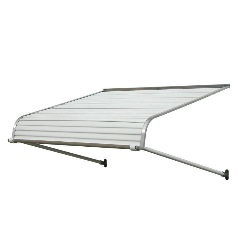 lot 267 image: NuImage Awnings 5 ft. 1100 Series Door Canopy Aluminum Awning (12 in. H x 42 in. D) in White K110706001