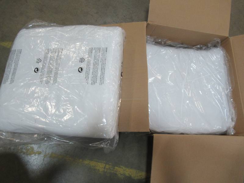 lot 203 image: 2 Replacement Chair Cushions IndoorOutdoor Seating.  Needs to be Upholstered.