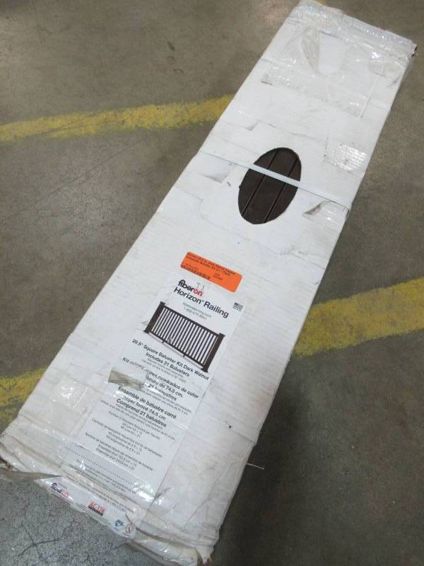 lot 208 image: Fiberon Horizon 29.5 in. Dark Walnut Capped Composite Baluster Kit (21-Pack), BAL SQ 29.5 KIT DW C