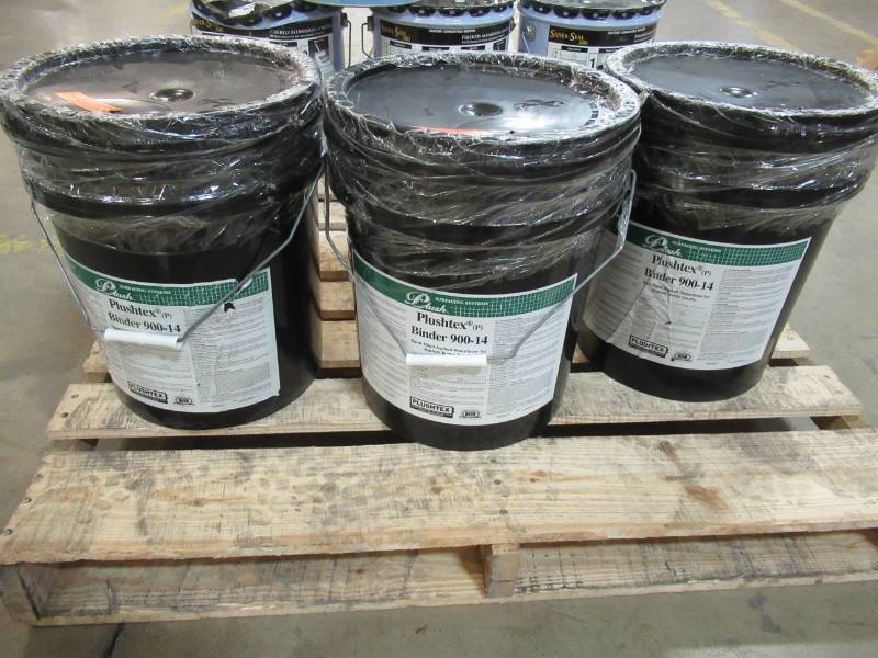 lot 22 image: 3 Containers of Plushtex 5 Gal. 900-14 Texturized Asphalt Emulsion Resurfacer, 1280