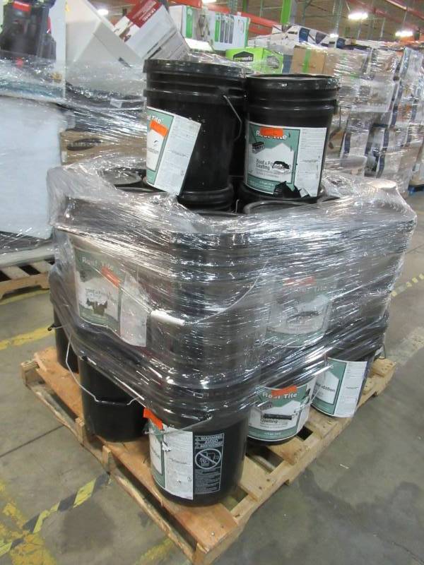 lot 30 image: 27 Containers of Roof Tite 4.75-Gallon Waterproofer Roof Sealant 6193-9-30