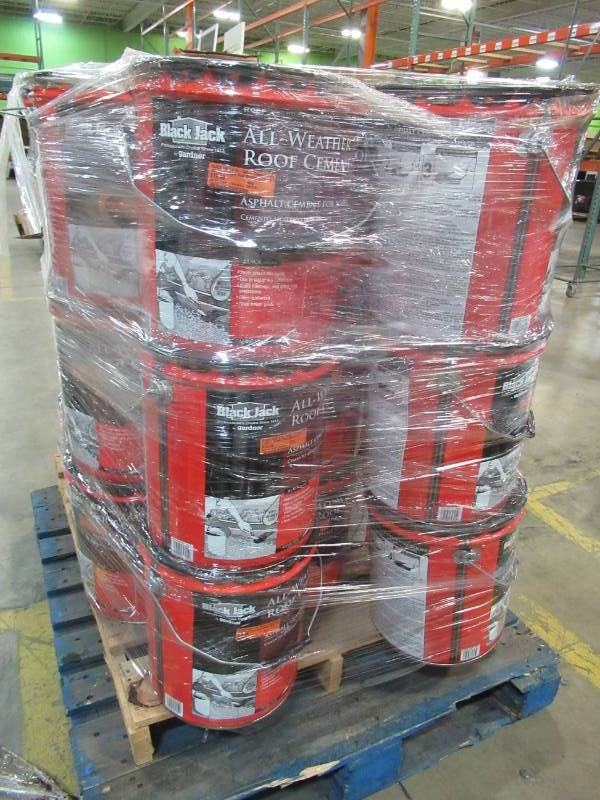 lot 32 image: 27 Containers of BLACK JACK 4.75-Gallon Fibered Waterproofer Cement Roof Sealant 6230-9-30