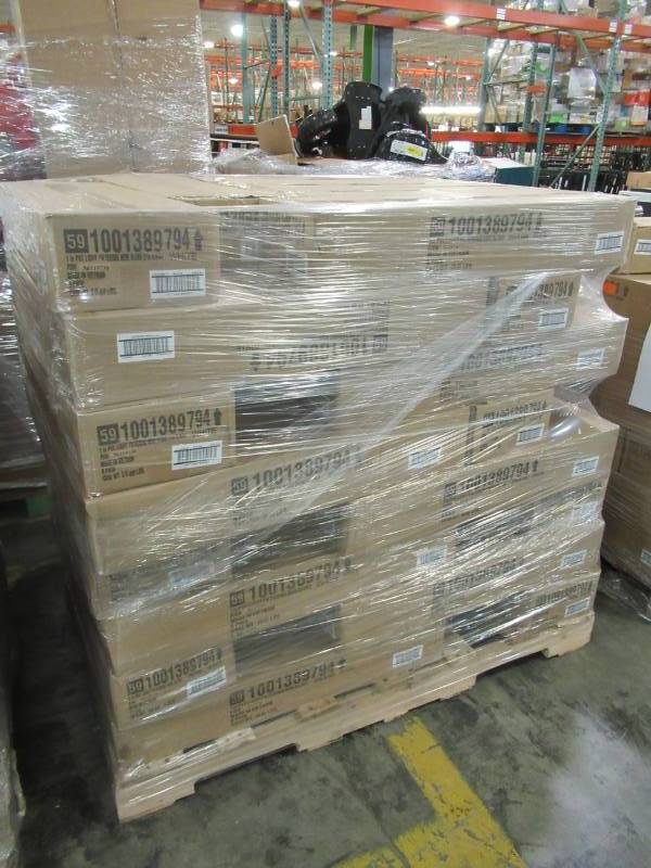 lot 140 image: WHOLESALE PALLET of 48 Cases of White 1 in. Light Filtering Vinyl Blinds - 27 in. W x 64 in. L, 20150503 (6 BlindsCase) New in Box