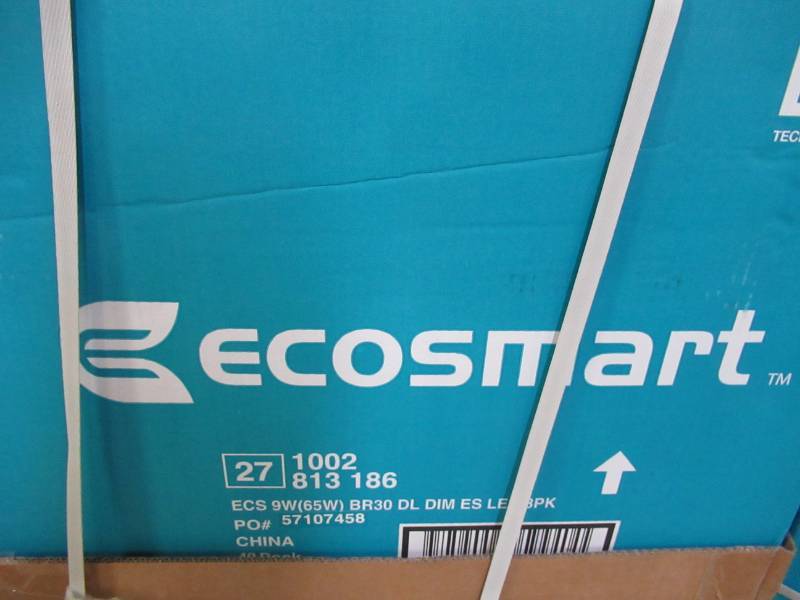 lot 147 image: Case of 40 (3-Pack) Ecosmart 65-Watt Equivalent BR30 Dimmable LED Light Bulb Daylight 1002813186