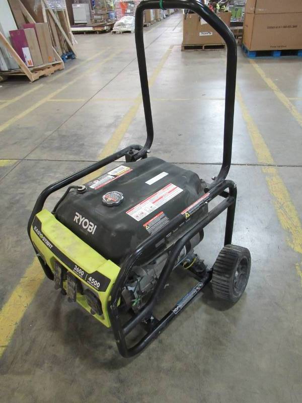 lot 57 image: Ryobi 3,600-Watt 212cc Gasoline Powered Portable Generator, RY903600 - Bad Motor