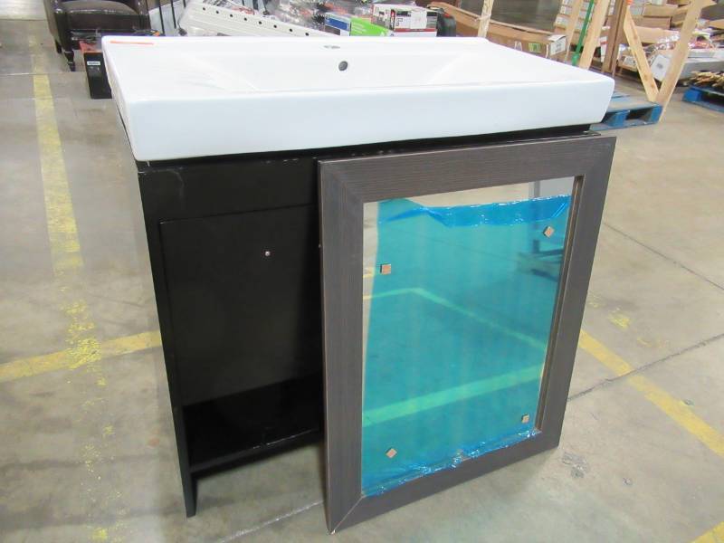 lot 79 image: Clermont 36 in. W x 18 in. D x 36 in. H Vanity in Espresso with Acrylic Vanity Top in White, MTD-1836E-N