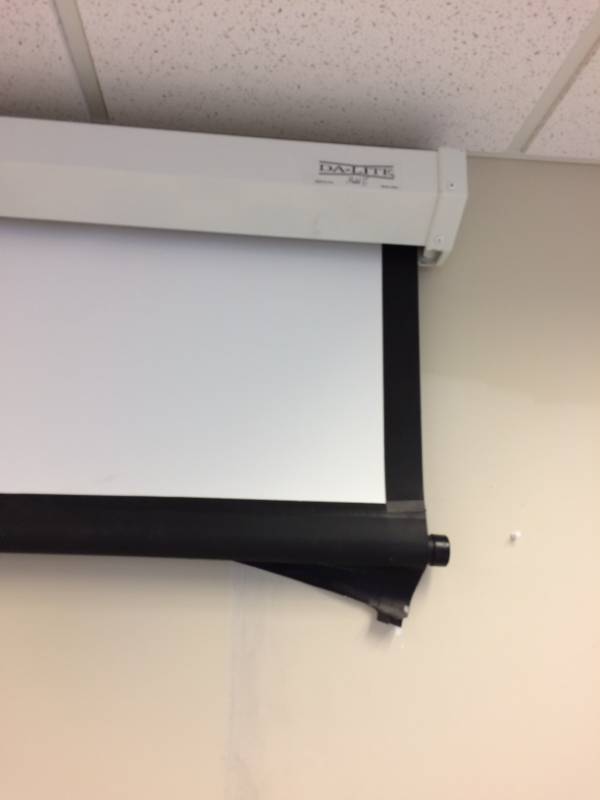 Da-Lite Model C 72 Wall Mount Projection Screen for Large Conference &amp Training Rooms - Great Condition