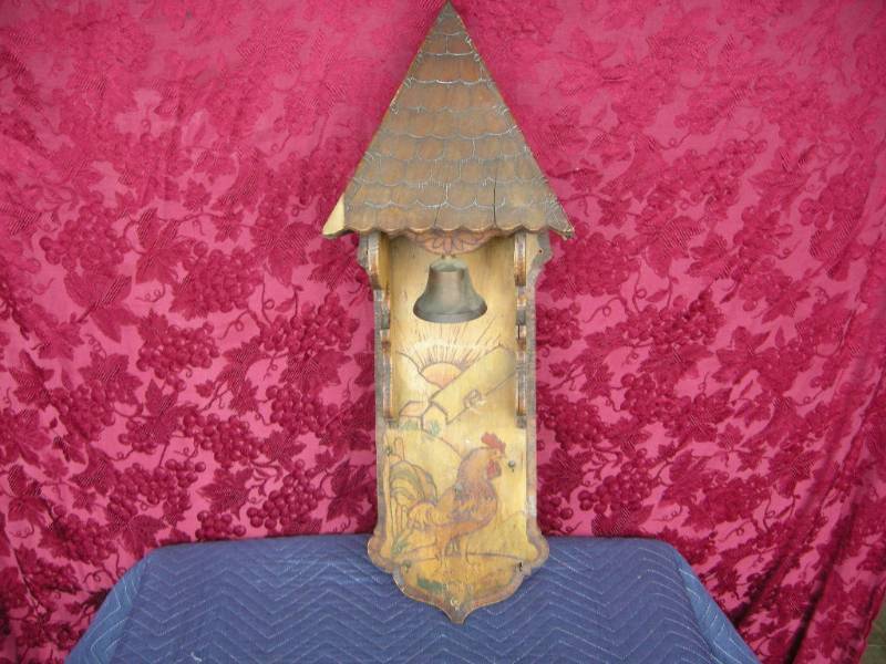 lot 33 image: Antique Wall Hanger Key Rack with Bell