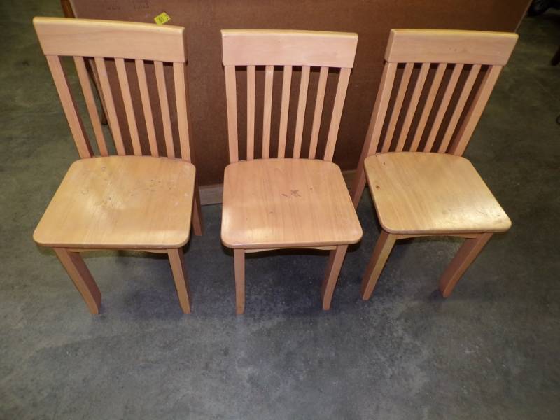 lot 83 image: 3 Kids Wooden Kids Chairs
