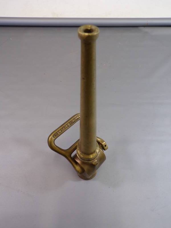 lot 45 image: Brass Fire Hose Nosel and Valve