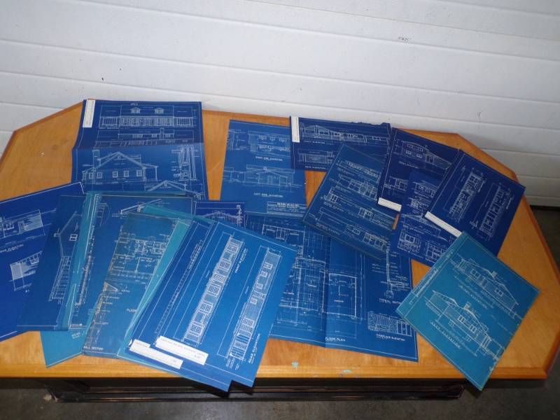 lot 52 image: Large Lot of Vintage House Blueprints