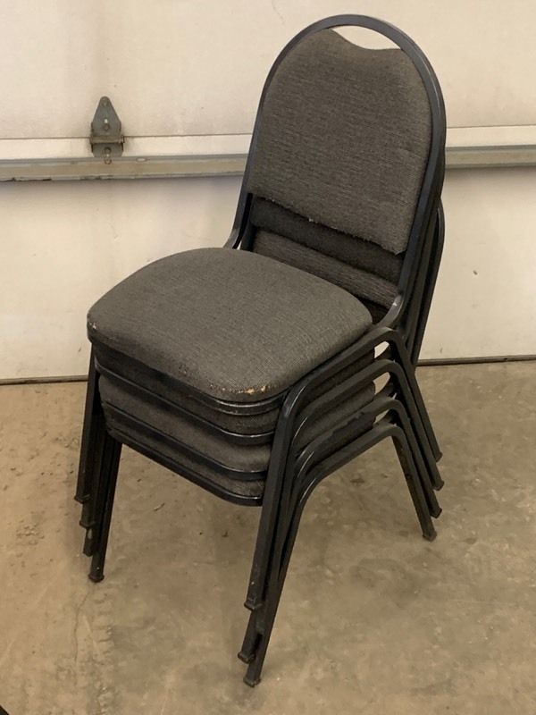 lot 8 image: (10) Steel-Framed Chairs