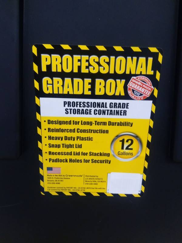 lot 15 image: 2 Pack NEW 12 Gallon Professional Brad Bin 2 Pack NEW