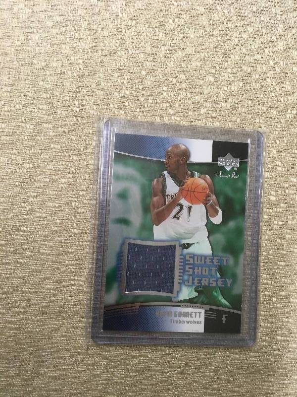 lot 28 image: Upper Deck Kevin Garnett Game Used Jersey Card
