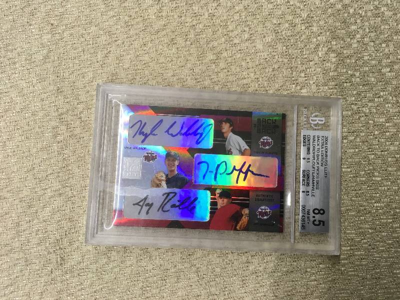 lot 47 image: 2004 Donruss Graded Triple-Signed Twins Card