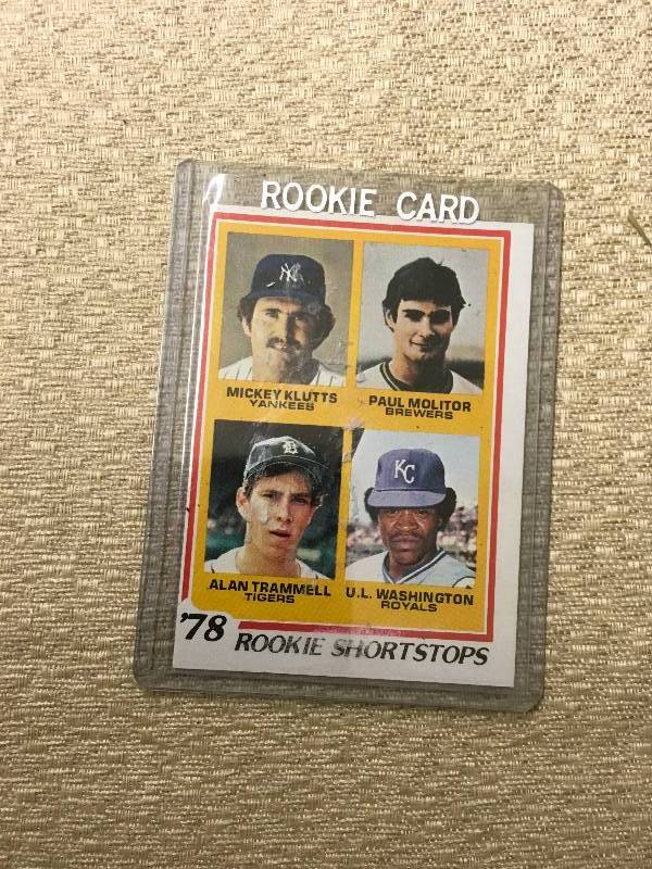 lot 52 image: 1978 Paul MolitorAlan Trammell Rookie Card
