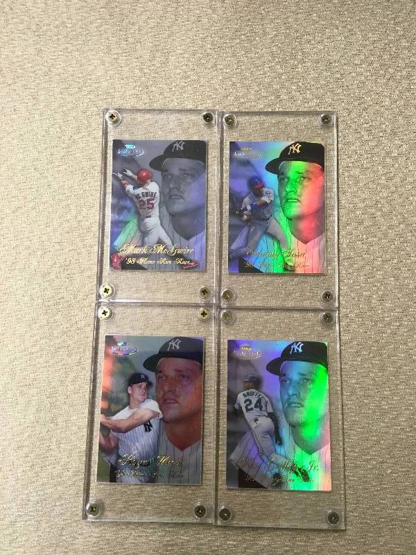 lot 62 image: 1998 Home Run Race Cards - Nice set of 4 cards