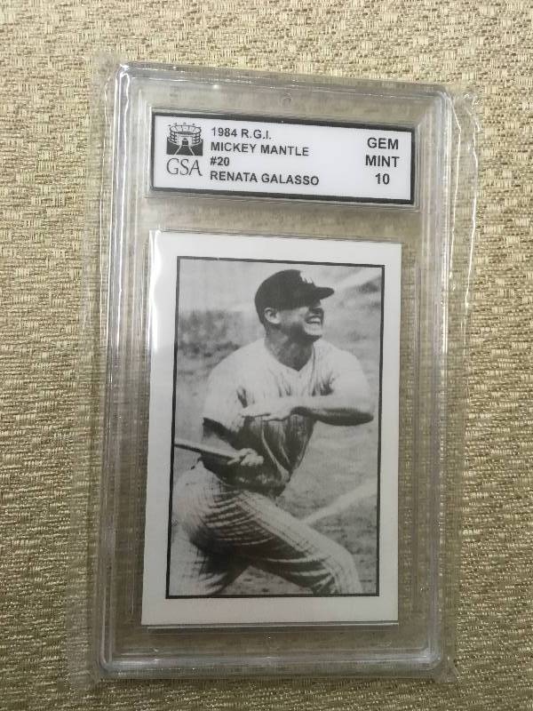 lot 71 image: Graded 1984 R.G.I #20 Mickey Mantle Card