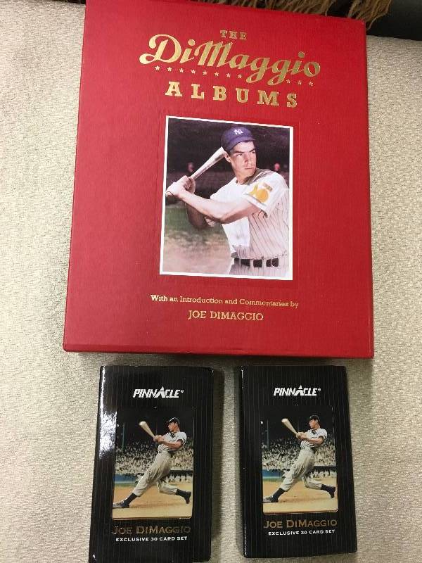 lot 84 image: The Dimaggio Albums Book Set & 2 Pinnacle Joe Dimaggio 30 Card Sets