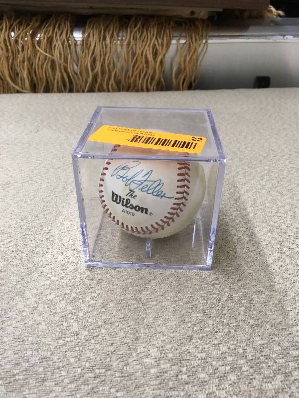 lot 22 image: Bob Feller Autographed Baseball