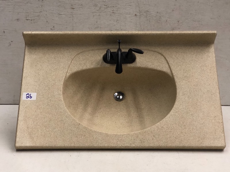 lot 26 image: Bathroom Vanity Sink With Faucet