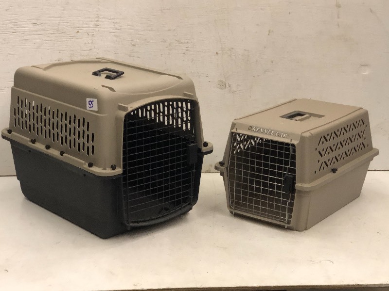 lot 55 image: Lot Of (2) Pet Travel Kennels
