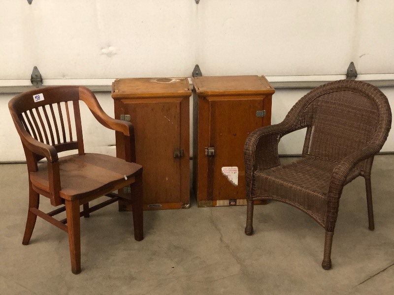 lot 58 image: (2) Chairs & (2) Cabinets