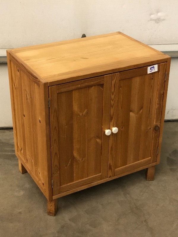 lot 59 image: Two-Door Wooden Cabinet