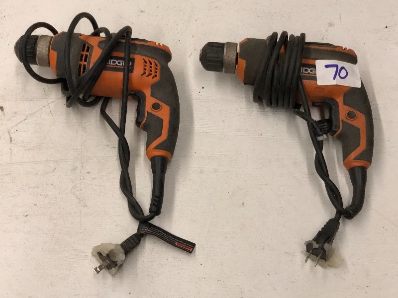 lot 70 image: (2) Ridgid Electric Drills