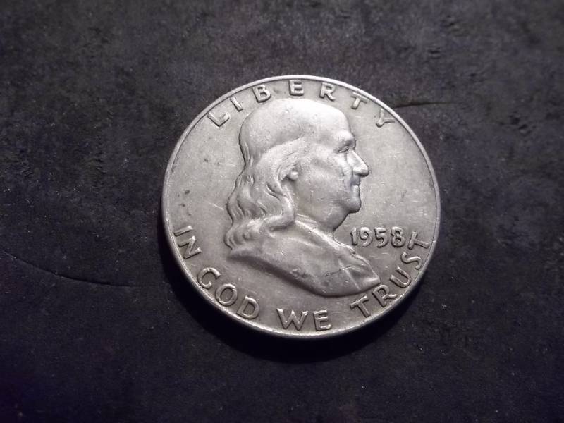 1958 D  Franklin Half Dollar