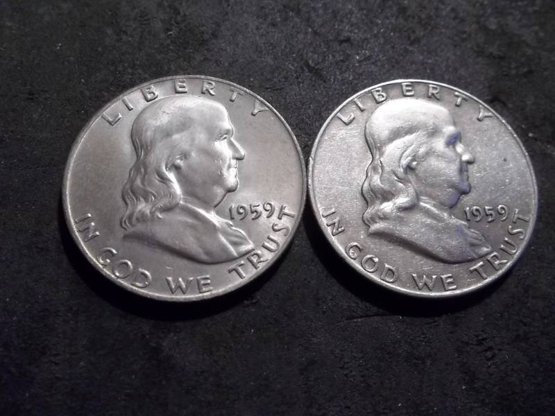 1959, 1959 D Franklin Half Dollars