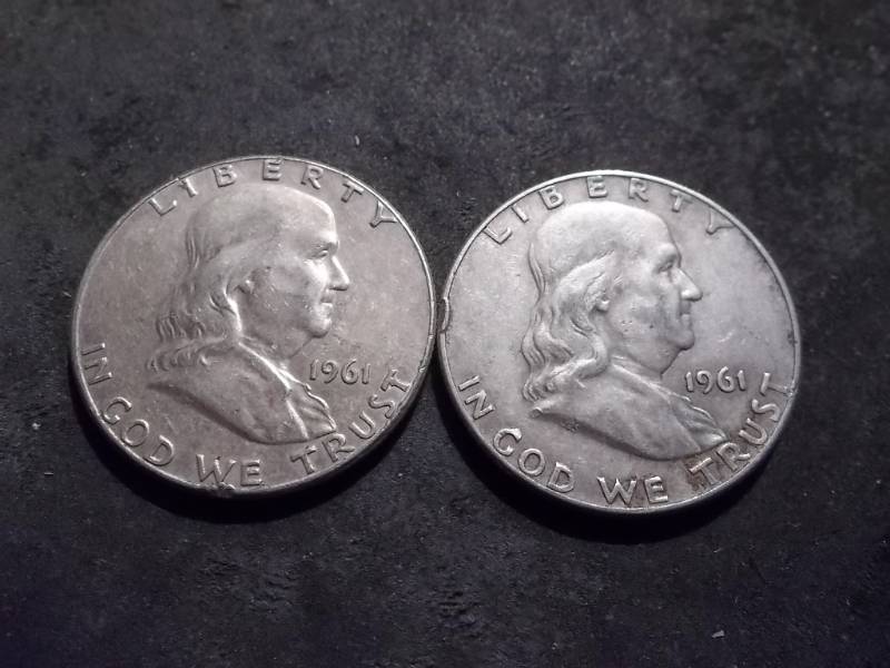 1961, 1961 D Franklin Half Dollars