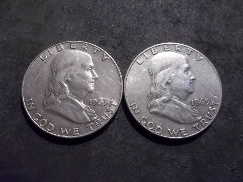 1963, 1963 D Franklin Half Dollars