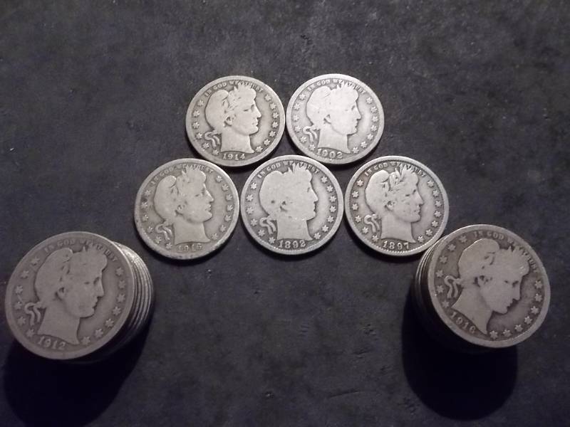 25 Barber Quarters From 1892-1916