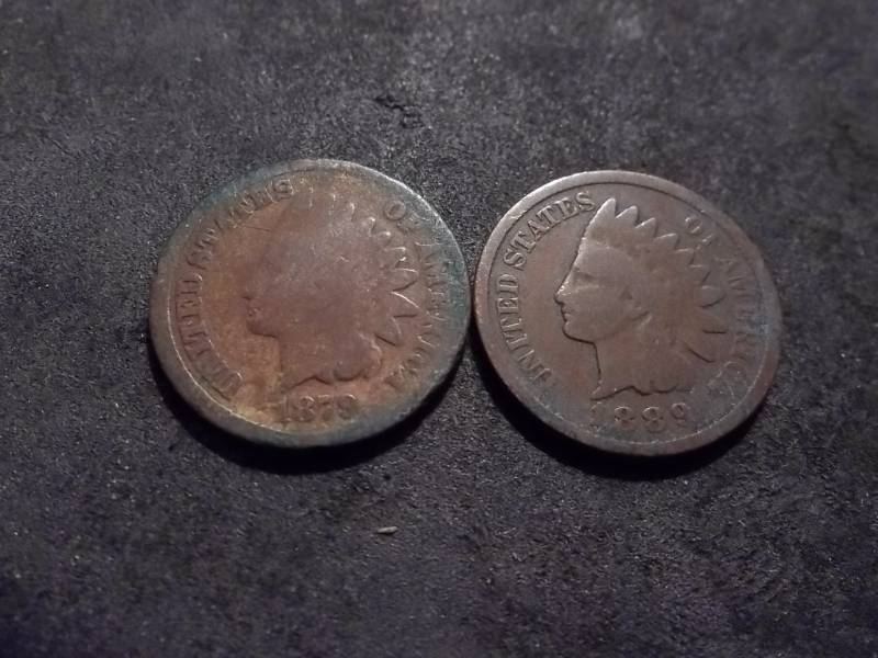 1879, 1889 Indian Head Cents
