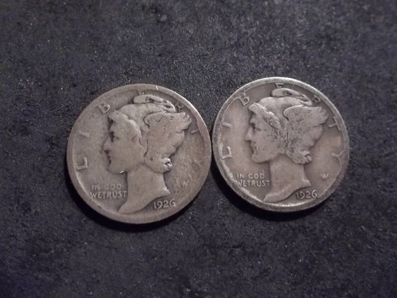 1926 P, D Mercury Dimes